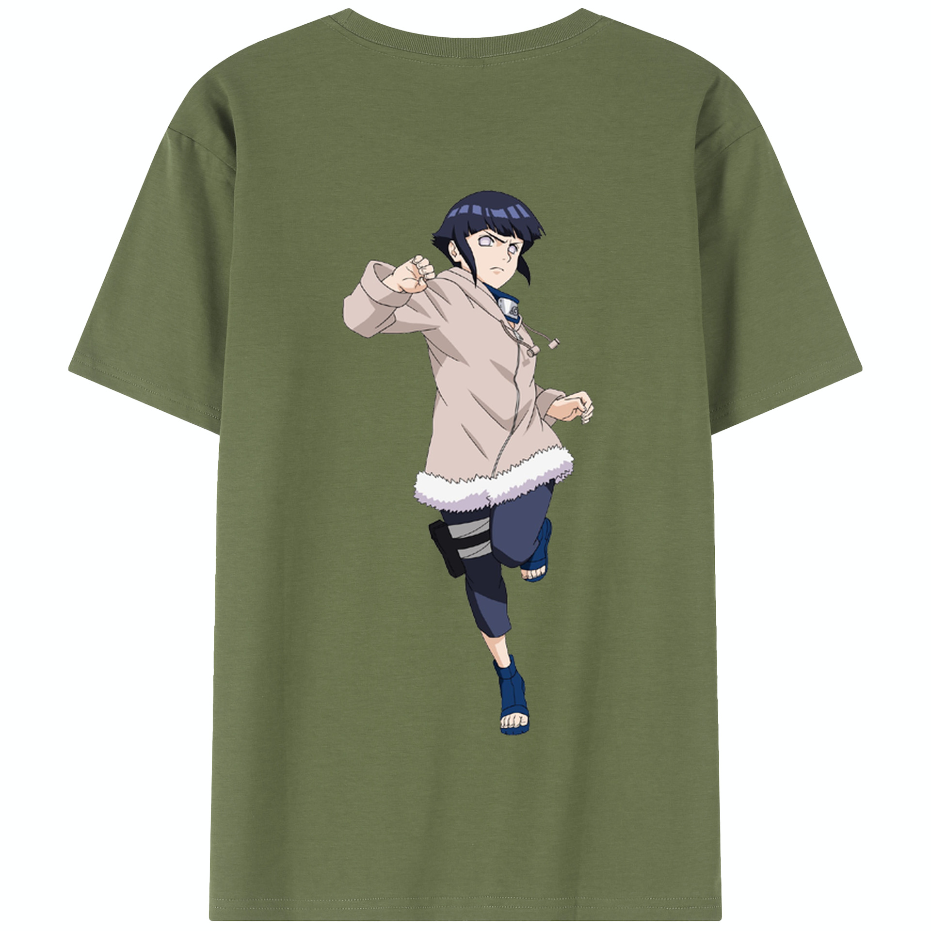 （画像用） NARUTO -ナルト- 日向ヒナタ Hyūga Hinata 綿100％半袖Tシャツ（背面プリント）